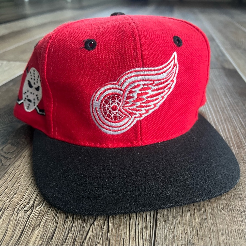 Rare Detroit Red Wings Logo7 Vintage SnapBack Hat